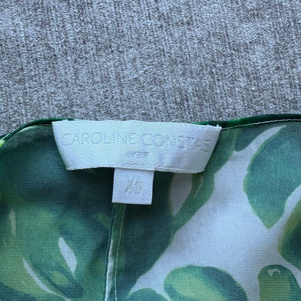 NWOT $650 NEW Caroline Constas Charlize Coverup White Green Palm Leaf Dress - Picture 5 of 6